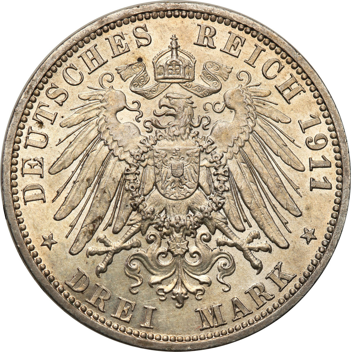 Niemcy, Schaumburg-Lippe. 3 marki 1911 A, Berlin - rzadkie